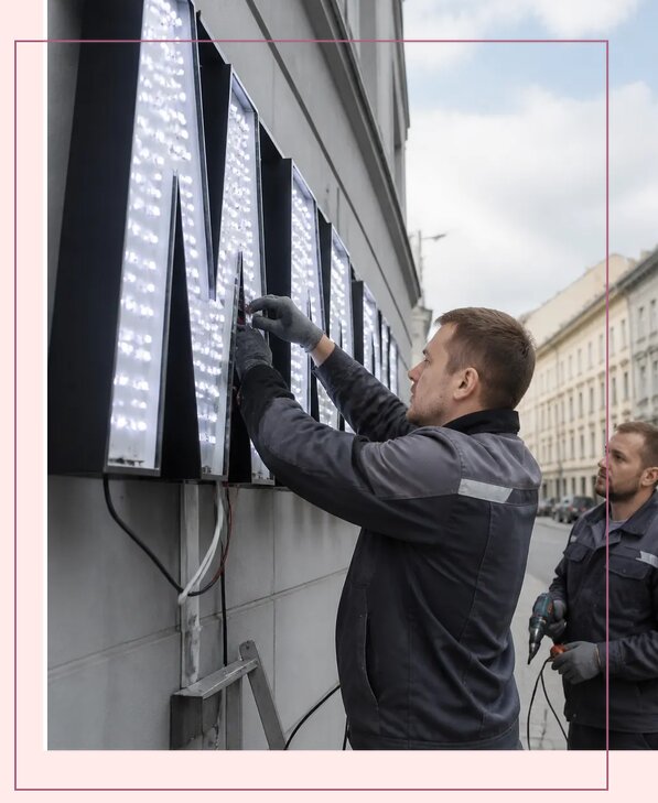 Изготовление и монтаж светодиодных LED вывесок в Нововоронеже