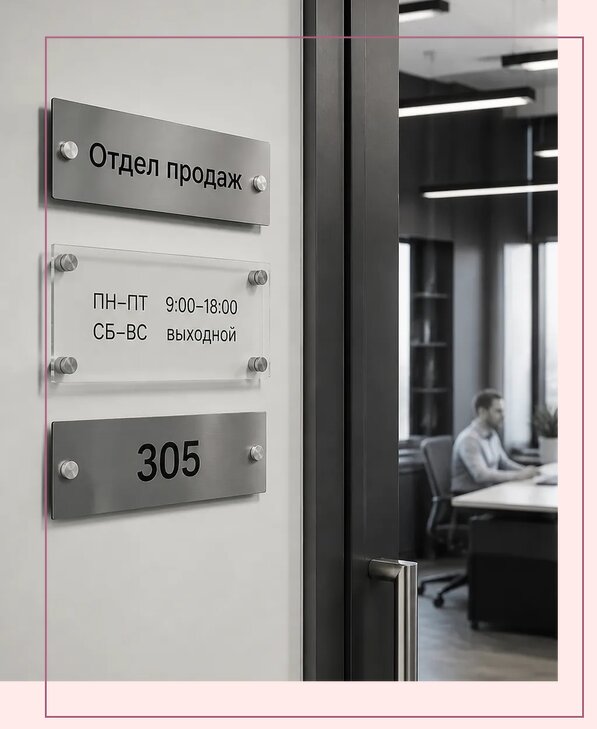 Офисные таблички на дверь в Нововоронеже по цене от 4959 р. | Аванза-Нвв